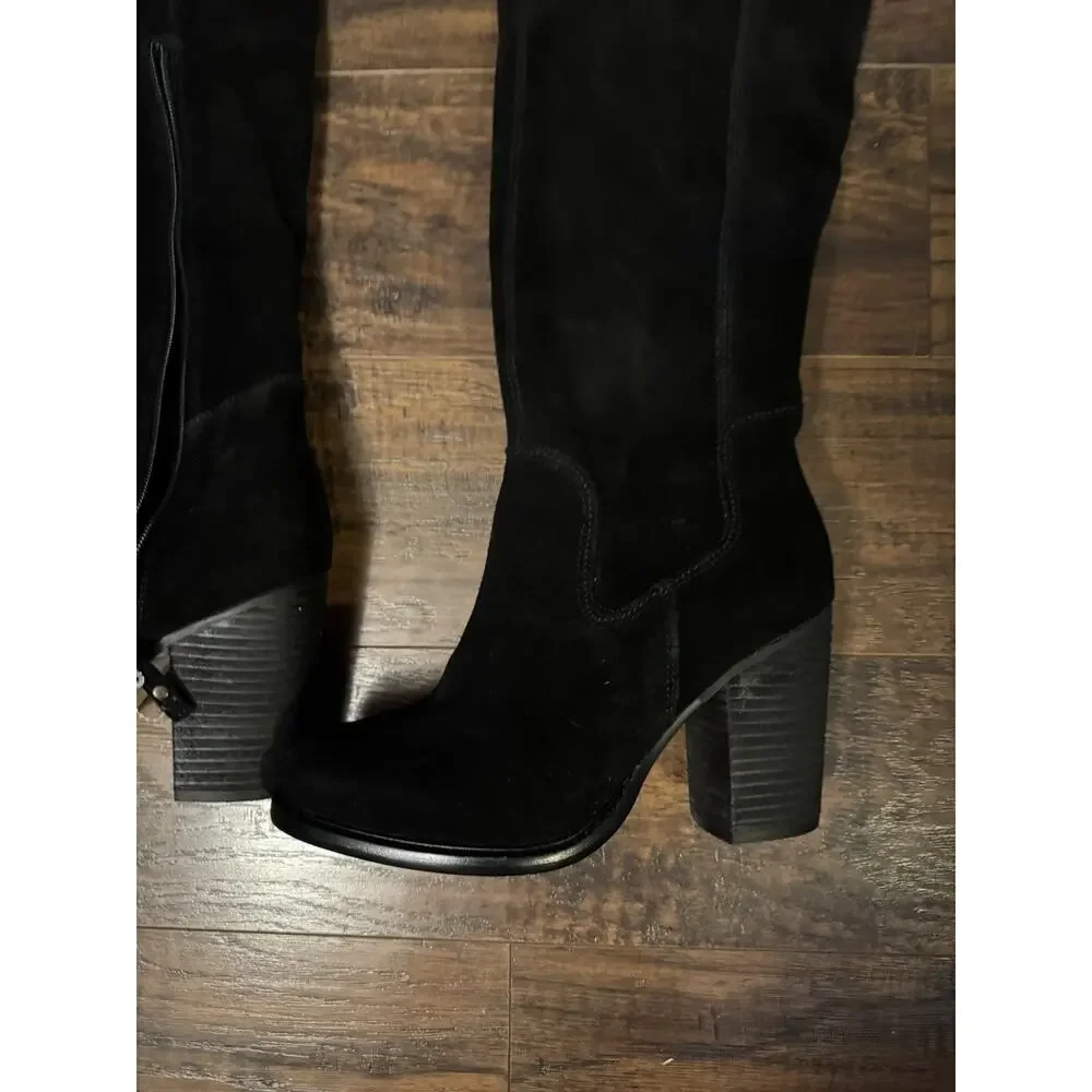 Kelsi Dagger BK Logan Black Tall Suede Boots Over The Knee Sz 6.5 Women’s